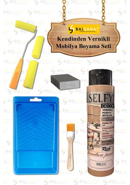 Kendinden Vernikli Mobilya Boyama Seti Rich Selfy Decor 500CC Latte BS-SELFY5856