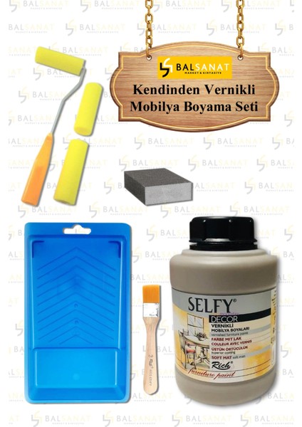Rich Selfy Decor 1250 cc Vizon Kendinden Vernikli Mobilya Boyama Seti