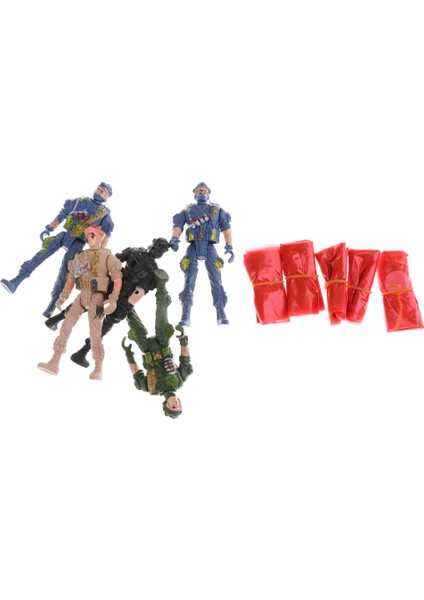 Paratroopers Aksiyon Figürleri Ordu Erkekler Asker Playset - 5 Adet (9 Cm) (Yurt Dışından)