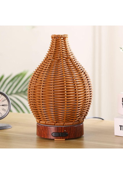 Masa Rattan Serin Nemlendirici Mist Hava Difüzör Nightlight Yatak Odası Okul Kahverengi Için (Yurt Dışından)