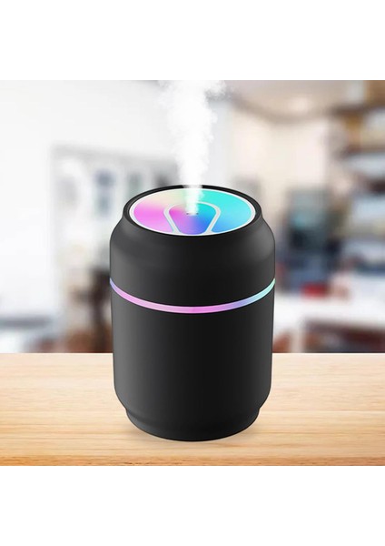 Gece Lambası ile 360 ​​ml Mini Nemlendirici USB Mist Maker Araba Ev Hava Arıtma Siyah (Yurt Dışından)