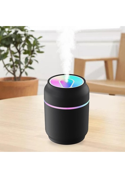 Gece Lambası ile 360 ​​ml Mini Nemlendirici USB Mist Maker Araba Ev Hava Arıtma Siyah (Yurt Dışından)