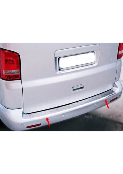 VW T5 Transporter-Caravelle-Multivan Krom Arka Tampon Eşiği 2003-2015 Paslanmaz Çelik