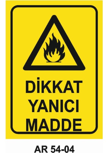 Dikkat Yanıcı Madde Iş Güvenliği Uyarı Levhası