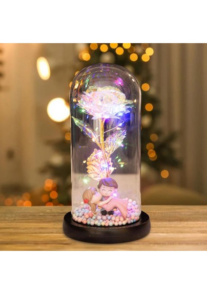 Sonsuza Galaxy Gül Çiçek Lambası Renkli LED Işıkları ile Sevgililer Günü Prenses Kucaklama modelleri