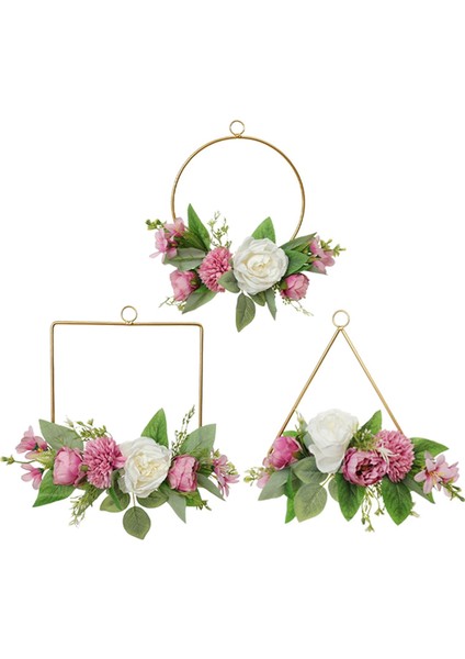 3 Adet Yapay Çiçek Evi Yükleme Hediyeler Ev Oturma Odası Yatak Odası Dekor Için Pembe