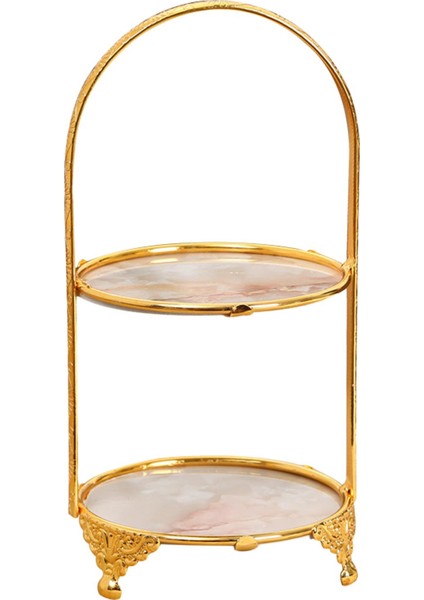 Lüks Cupcake Tutucu Dekor Ekran Raf Kek Olay Meyve Kupası Için Standı Iki Katlı Disk