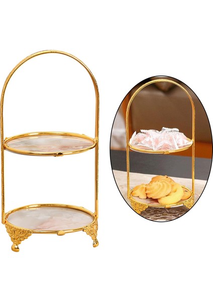 Lüks Cupcake Tutucu Dekor Ekran Raf Kek Olay Meyve Kupası Için Standı Iki Katlı Disk fiyatları