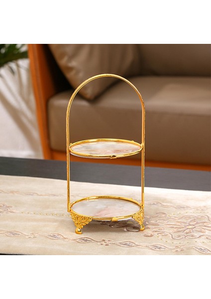 Lüks Cupcake Tutucu Dekor Ekran Raf Kek Olay Meyve Kupası Için Standı Iki Katlı Disk fırsatları