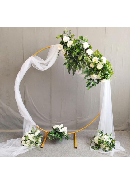 Düğün Kemer Çiçekler Raf Vines Dairesel Kemer Çiçek Çerçeve Çim 1,2m Altın Için Standı fiyatları
