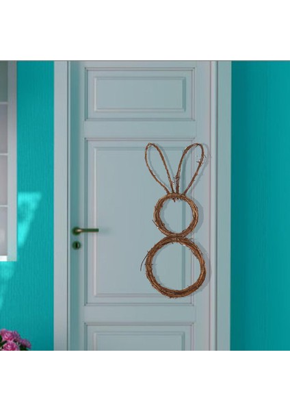 Paskalya Tavşanı Çelenk Tavşan Çelenk Rattan Kolye Parti Çiftlik Evi Bahçe S Için(Yurt Dışından)