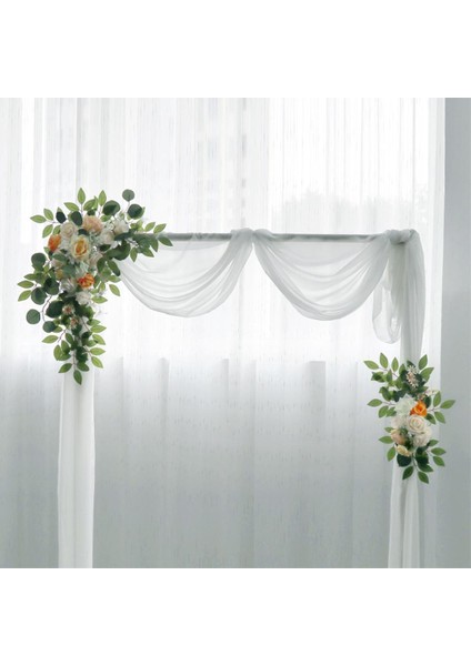 2x Yapay Çiçek Kemer Dekorasyonu Işık Şampanya Ipek Çiçek Düğün Ev Için fiyatları