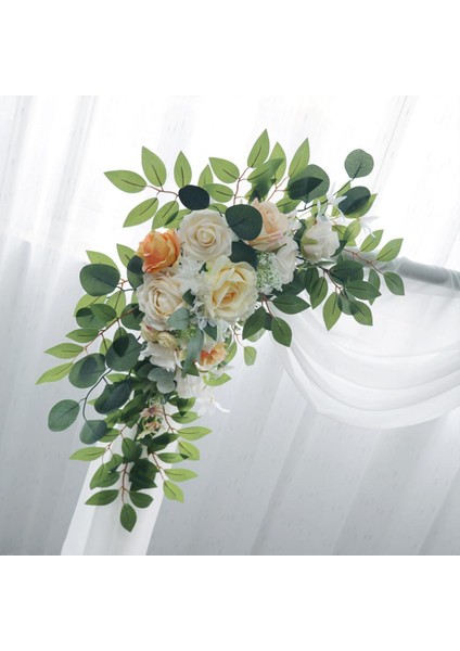 2x Yapay Çiçek Kemer Dekorasyonu Işık Şampanya Ipek Çiçek Düğün Ev Için fırsatları