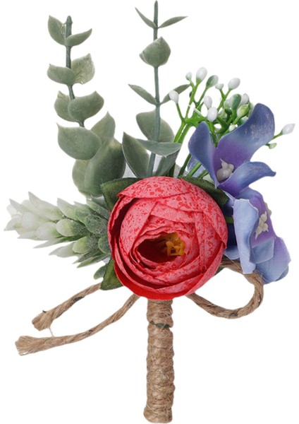 Ipek Bez Düğün Corsages Düğün Aksesuarları Ziyafet Nedime Kırmızı Için Kırmızı