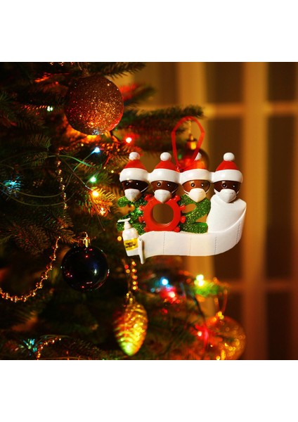 Noel Ağacı Süs 2020 Karantina Aile Noel Kilitleme Dekorasyon Preorder Siyah Aile Üyesi 4 (Yurt Dışından)