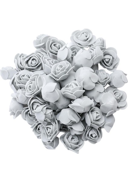 100X Mini Köpük Gül Kafa Yapay Çiçekler Diy Çelenk Buketi Dekor Gri fiyatları