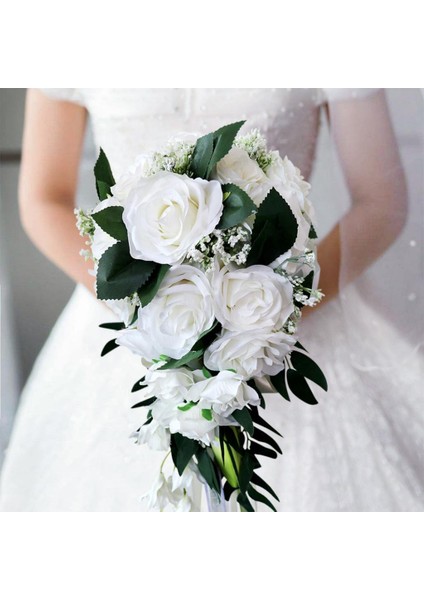 Gelin Düğün Buketi Parti Dekoru Çiçek Düzenlemeleri, Centerpieces, El Sanatları Beyaz fiyatları