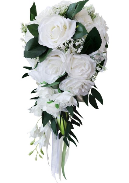 Gelin Düğün Buketi Parti Dekoru Çiçek Düzenlemeleri, Centerpieces, El Sanatları Beyaz fırsatları