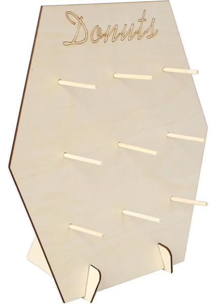 Ahşap Çörek Kurulu Çörek Işareti Plak Ekran Standı Çörek Duvar 9 Pegs ile 34.2CMX34.5CMX12CM fiyatları