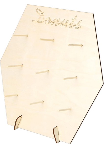 Ahşap Çörek Kurulu Çörek Işareti Plak Ekran Standı Çörek Duvar 9 Pegs ile 34.2CMX34.5CMX12CM indirimleri