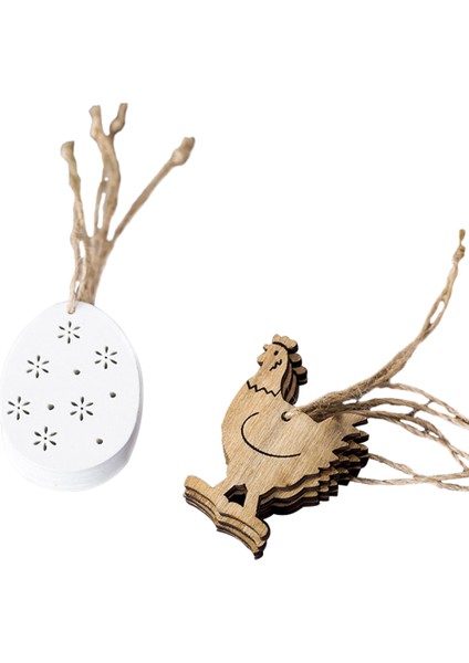 8 Adet Set Paskalya Tatil Yumurta Pendents Ahşap Etiketler Asılı Dekorasyon(Yurt Dışından)