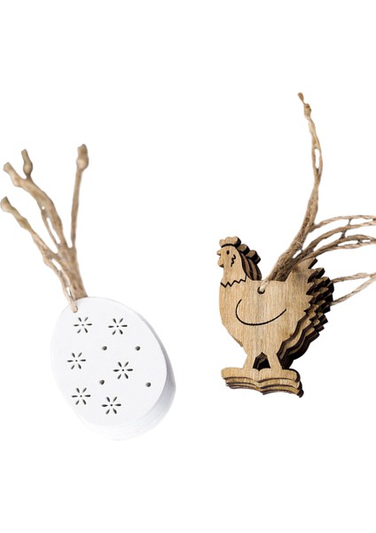 8 Adet Set Paskalya Tatil Yumurta Pendents Ahşap Etiketler Asılı Dekorasyon(Yurt Dışından)