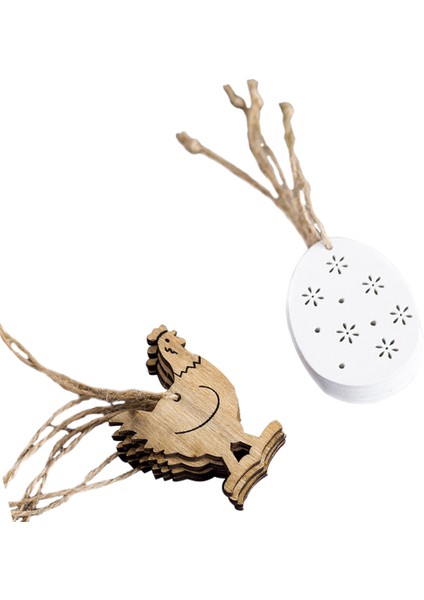 8 Adet Set Paskalya Tatil Yumurta Pendents Ahşap Etiketler Asılı Dekorasyon(Yurt Dışından)
