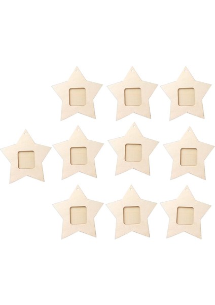 10 Adet Bitmemiş Ahşap Mini Yıldız Fotoğraf Çerçevesi Ev Parti Duvar Dekor Için fiyatları