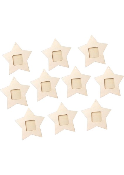 10 Adet Bitmemiş Ahşap Mini Yıldız Fotoğraf Çerçevesi Ev Parti Duvar Dekor Için fırsatları