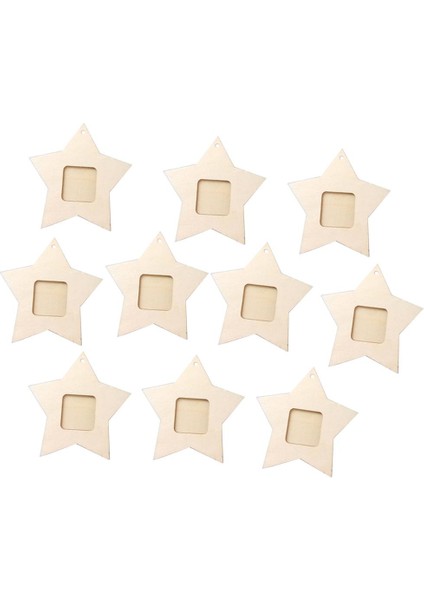 10 Adet Bitmemiş Ahşap Mini Yıldız Fotoğraf Çerçevesi Ev Parti Duvar Dekor Için indirimleri