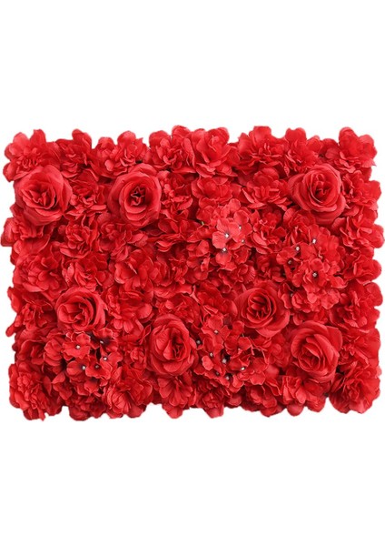 Ipek Gül Ortanca Sahte Çiçek Paneli Duvar Mat Dıy Parti Centerpieces Dekor Kırmızı