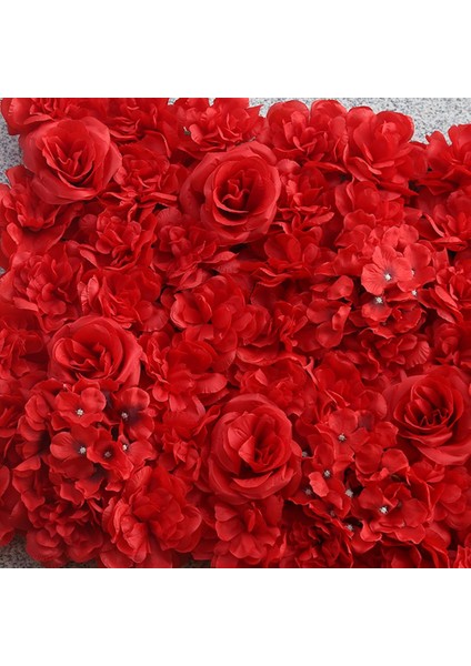 Ipek Gül Ortanca Sahte Çiçek Paneli Duvar Mat Dıy Parti Centerpieces Dekor Kırmızı modelleri