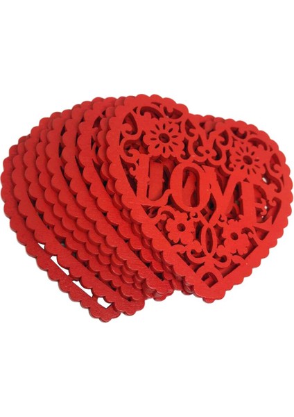 Ahşap Hollow Kalp Düğün Dekorasyon Ahşap Kırmızı Asılı Kolye Süsleme fiyatları