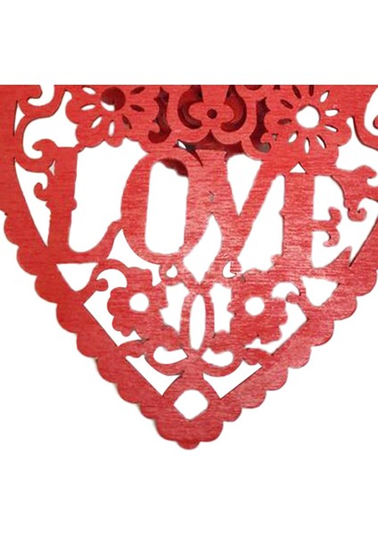 Ahşap Hollow Kalp Düğün Dekorasyon Ahşap Kırmızı Asılı Kolye Süsleme indirimleri