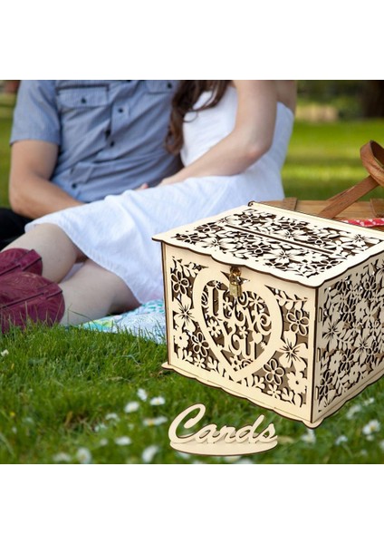 Düğün Hediye Kartı Kutusu Ahşap Para Kutusu ile Kilidi Kuyu Kart Kutusu(Yurt Dışından) fiyatları