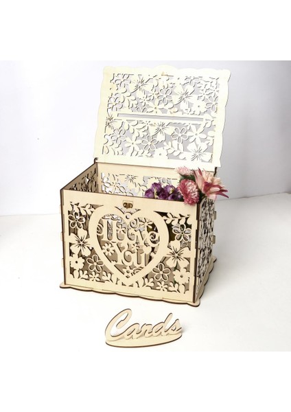 Düğün Hediye Kartı Kutusu Ahşap Para Kutusu ile Kilidi Kuyu Kart Kutusu(Yurt Dışından) fırsatları