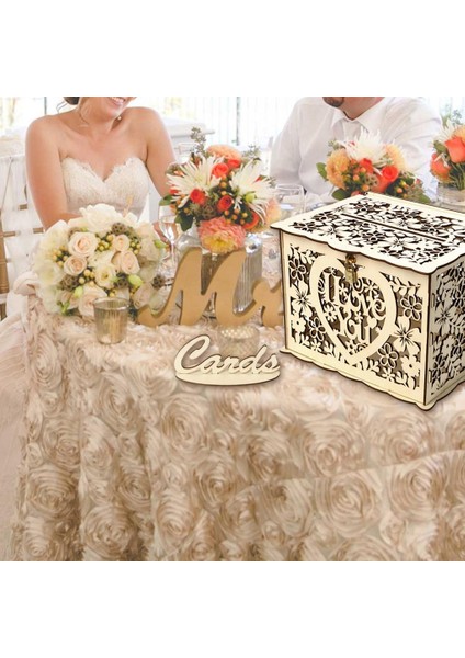 Düğün Hediye Kartı Kutusu Ahşap Para Kutusu ile Kilidi Kuyu Kart Kutusu(Yurt Dışından) indirimleri