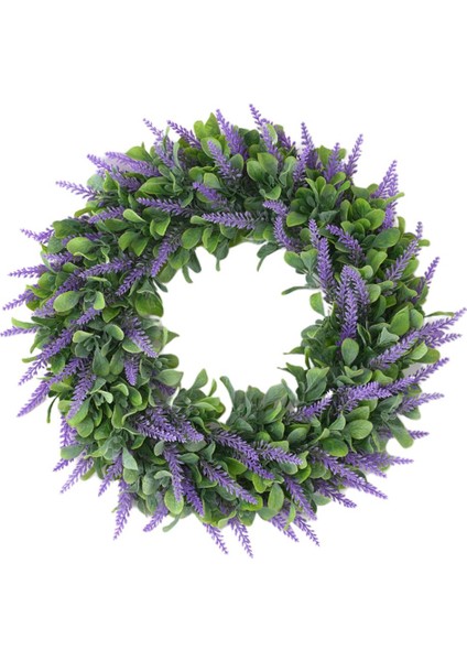 Yuvarlak Yapay Lavanta Çelenk Kapalı Ön Kapı Çiçek Garland Duvar Dekorları