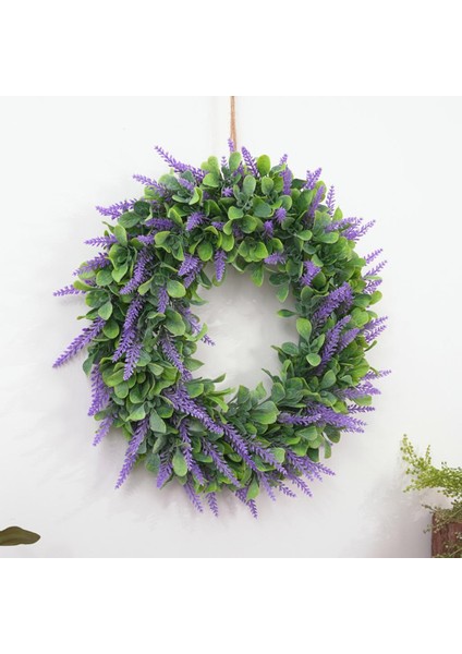 Yuvarlak Yapay Lavanta Çelenk Kapalı Ön Kapı Çiçek Garland Duvar Dekorları modelleri