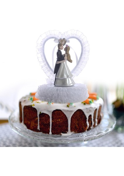 Modern ve Basit Düğün Pastası Topper Gelin ve Damat Kek Süslemeleri Kristal Aşk Büyük