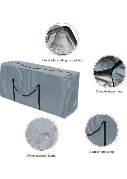Büyük Noel Saklama Çantası Polyester Kumaş Tatil Kılıf Gri 122X39X55 cm