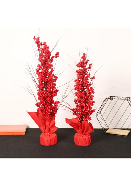 Kırmızı Berry Yapay Çiçek Sahte Kırmızı Holly Çiçekler Otel Tatil Dekor Için S modelleri