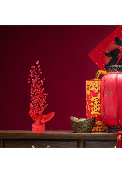 Noel Yapay Berry Festival Düğün Parti Için Berry Şubeleri modelleri