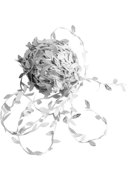 Yapay Yapay Yaprak Trim Saten Kurdele Düğün Hediye Sarma Giyim Dikiş Gümüş Için