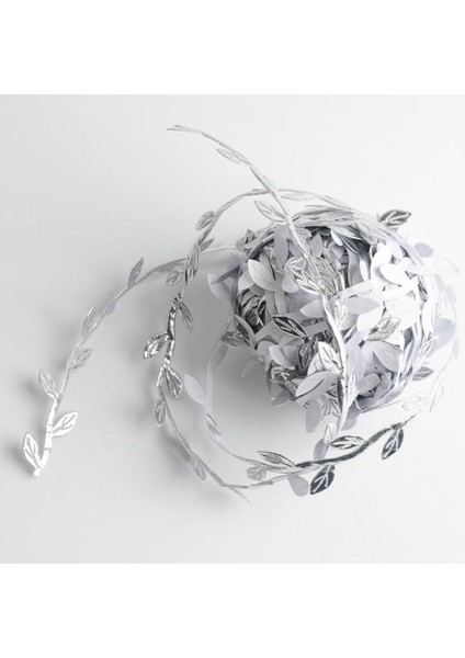 Yapay Yapay Yaprak Trim Saten Kurdele Düğün Hediye Sarma Giyim Dikiş Gümüş Için modelleri