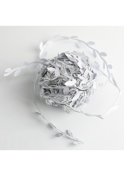 Yapay Yapay Yaprak Trim Saten Kurdele Düğün Hediye Sarma Giyim Dikiş Gümüş Için indirimleri