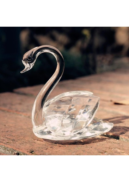 Romantik Temizle Kristal Rhinestone Kuğu Ambalaj Kutusu Düğün Parti Favorisinde fiyatları