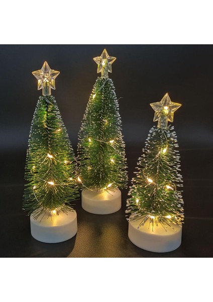 LED Işık Mini Noel Ağaçları Süslemeleri Pre-Lit Küçük Çam Ağacı Xmas 3 Adet S M L Için(Yurt Dışından)