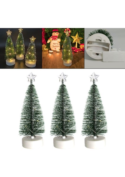 LED Işık Mini Noel Ağaçları Süslemeleri Xmas 3pcs M Için Ön Lit Küçük Çam Ağacı M