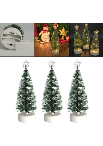 LED Işık Mini Noel Ağaçları Süslemeleri Xmas 3pcs M Için Ön Lit Küçük Çam Ağacı M
